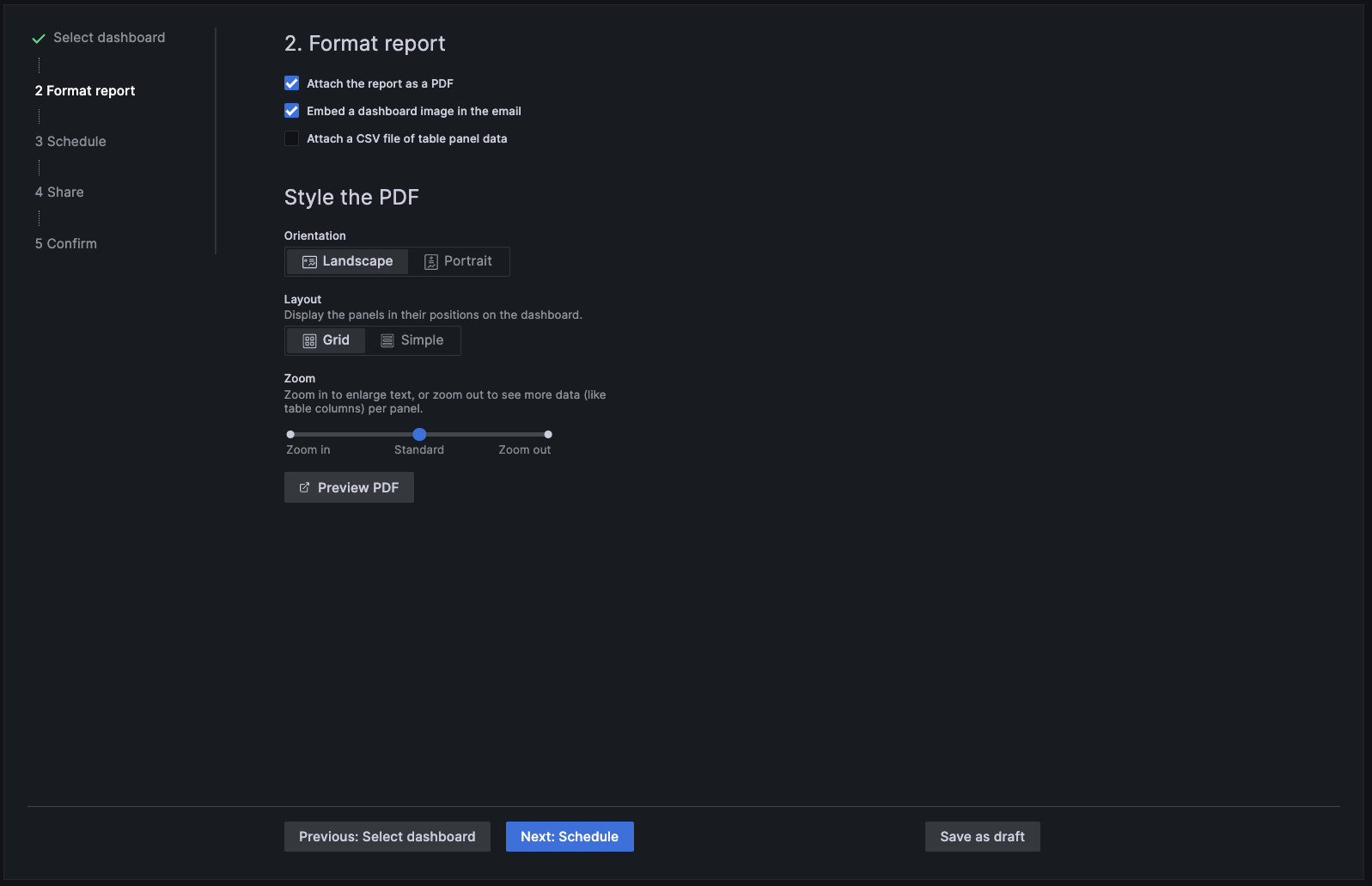 Scale factor feature in Report format page