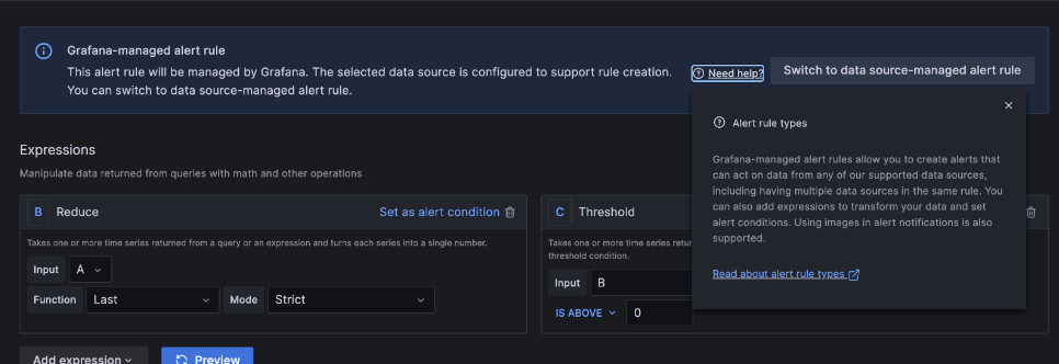 Alert rule types