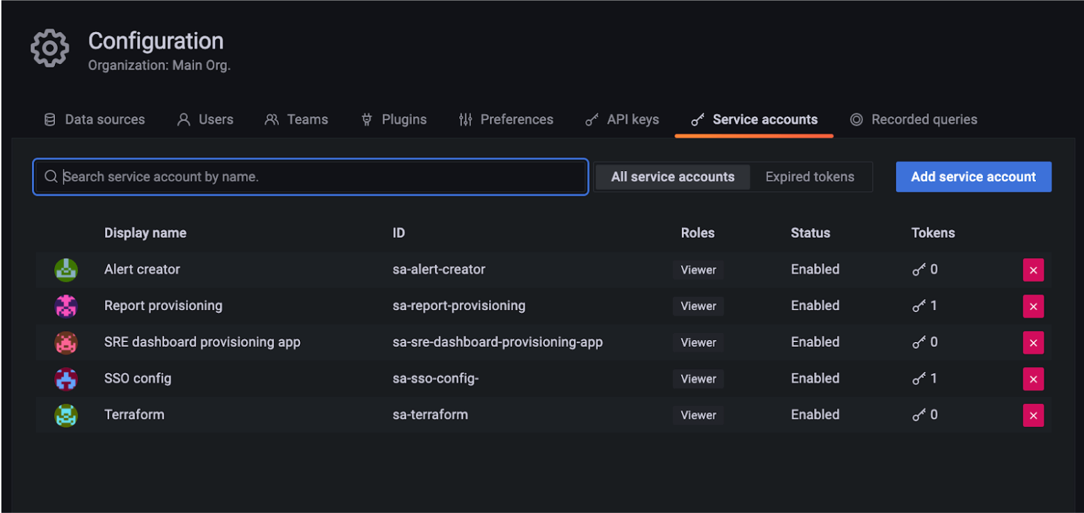 Configure service accounts