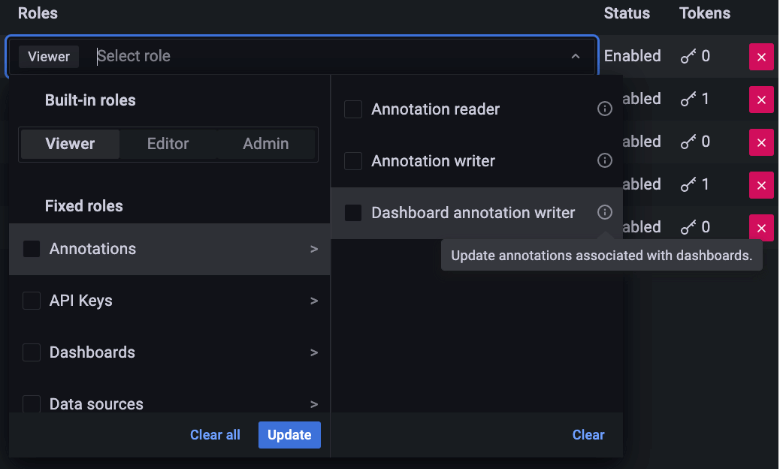 Configure role access