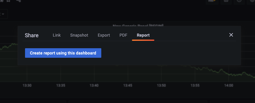 Create a report from the dashboard share dialogue