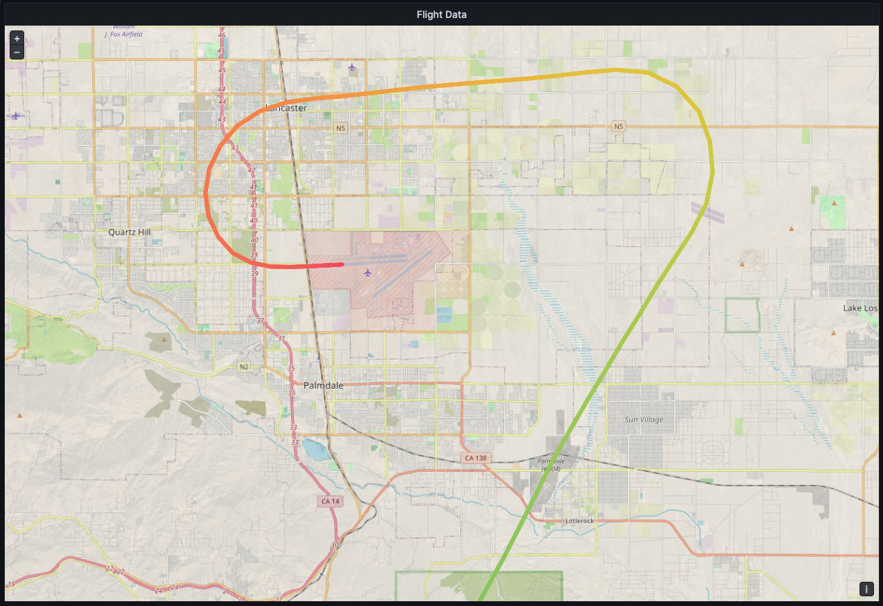 Geomap panel Route