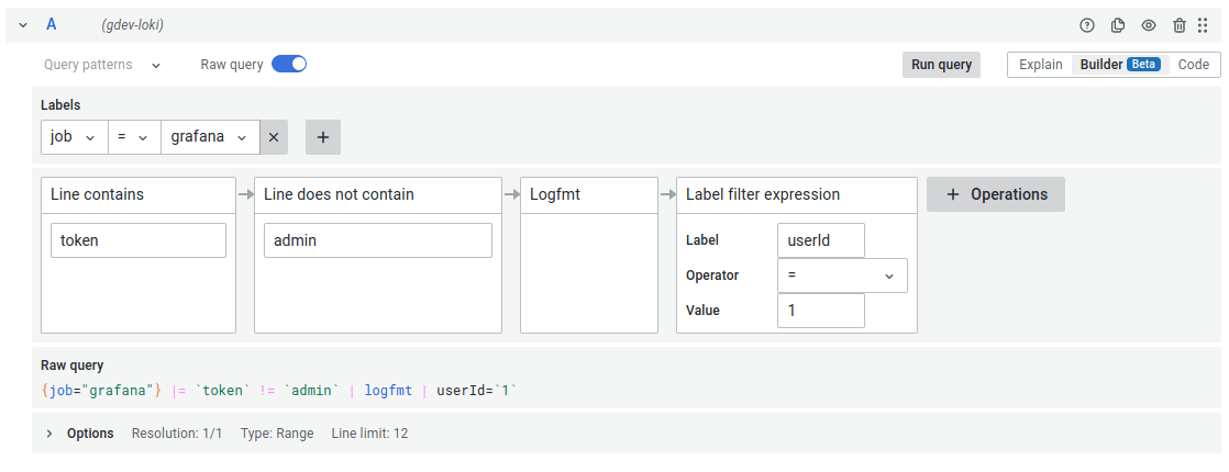 Loki query builder