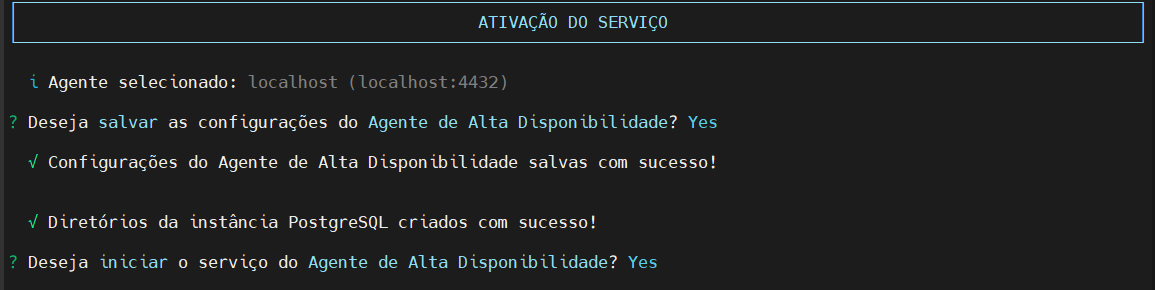 confirma iniciar serviço agente