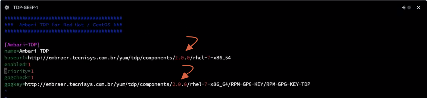 URL da versão anterior