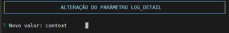 Alteração do parâmetro