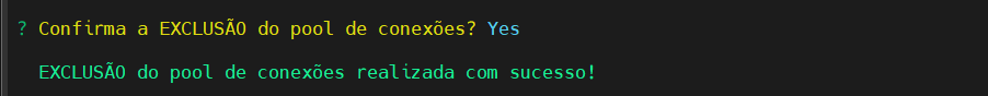 Confirma remoção do pool