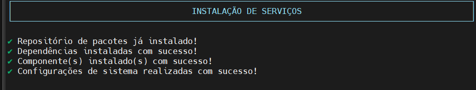 Resultado da instalação