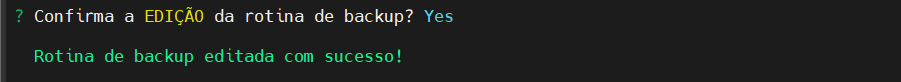 Confirma edição rotina