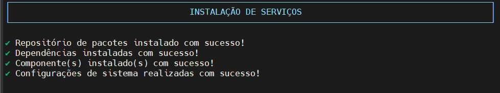 Resultado da instalação