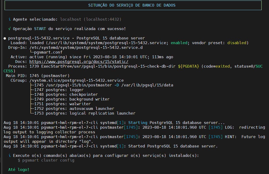 inicialização cluster