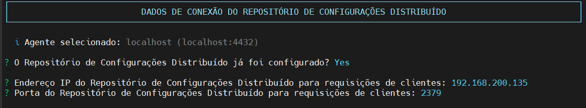 dados de conexão com dcs