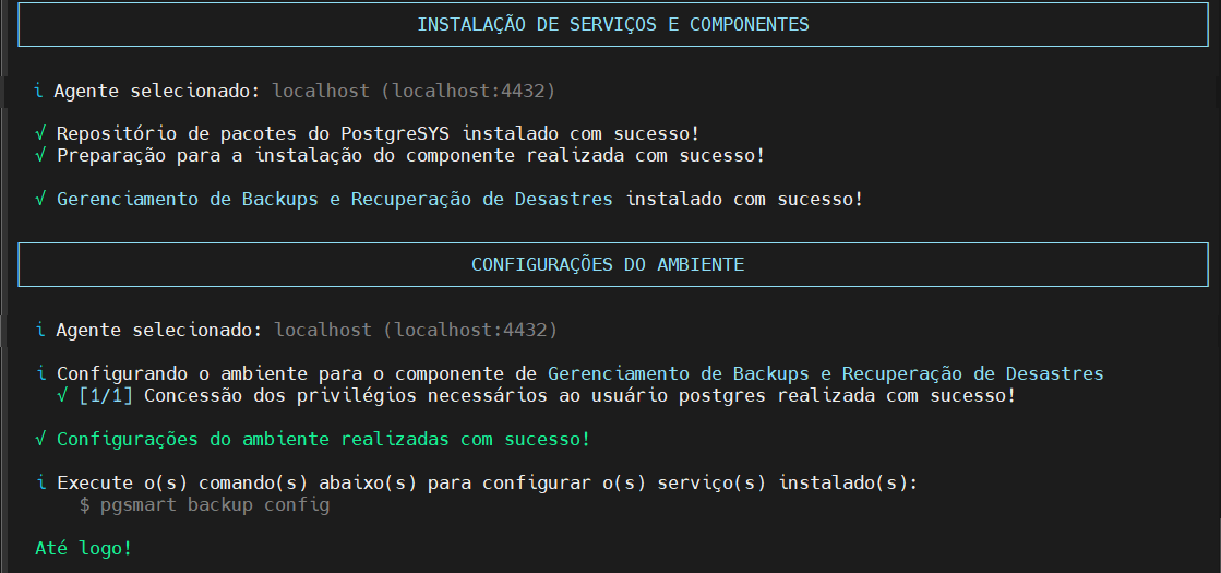 confirma instalação backup