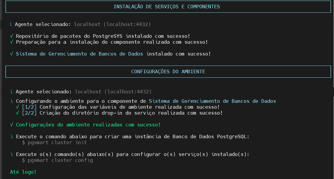 confirma instalação cluster