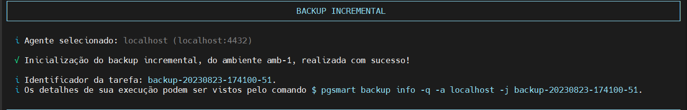 resultado do backup