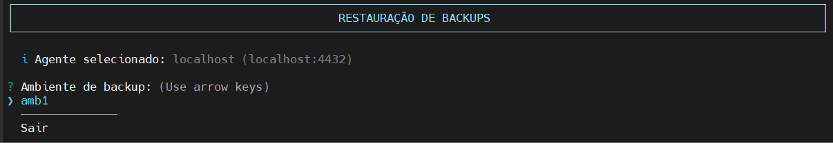 apresenta lista de backups