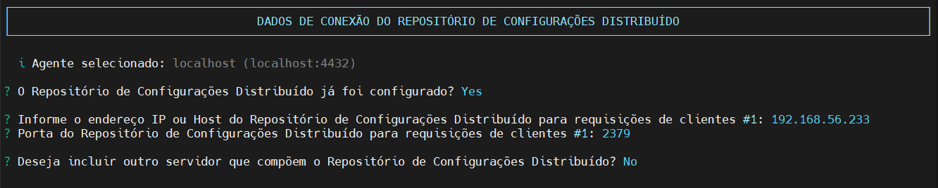 dados de conexão com dcs