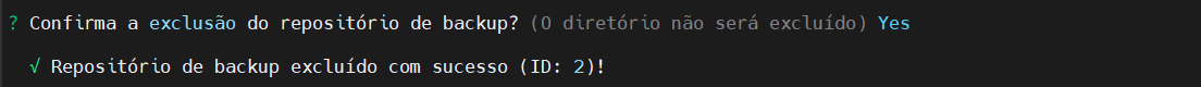 confirma remoção do repositório