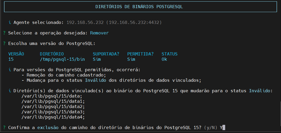 dados confirma remoção