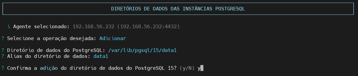 adicionar Diretórios de Dados das Instâncias