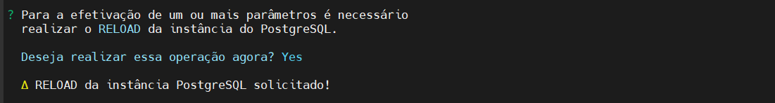 confirma valores parametro