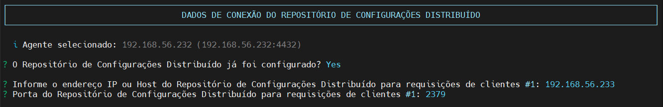 dados de conexão com dcs