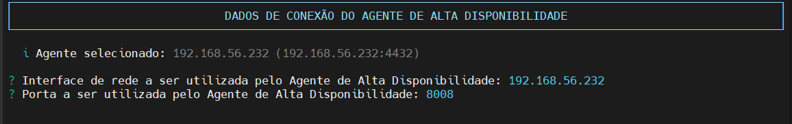 Identifica interface de rede e porta para uso interno