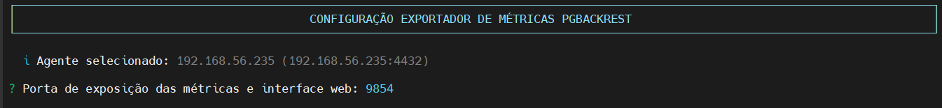 resultado da configuração do exporter