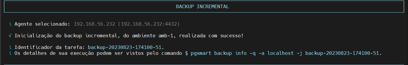 resultado do backup