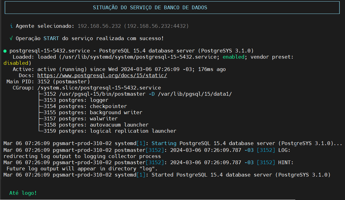 inicialização cluster