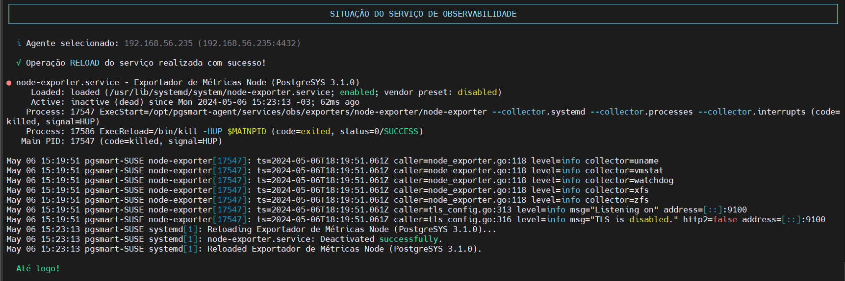 reload exporter node