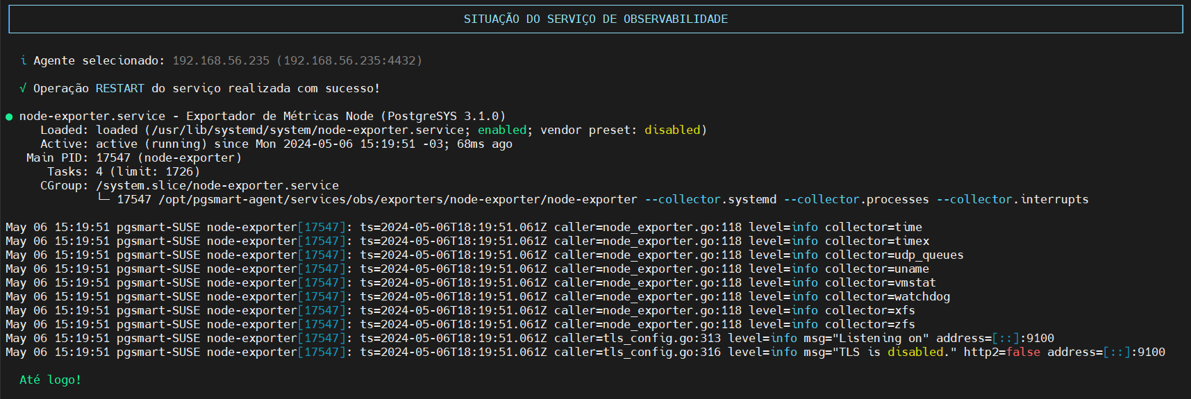 restart exporter node