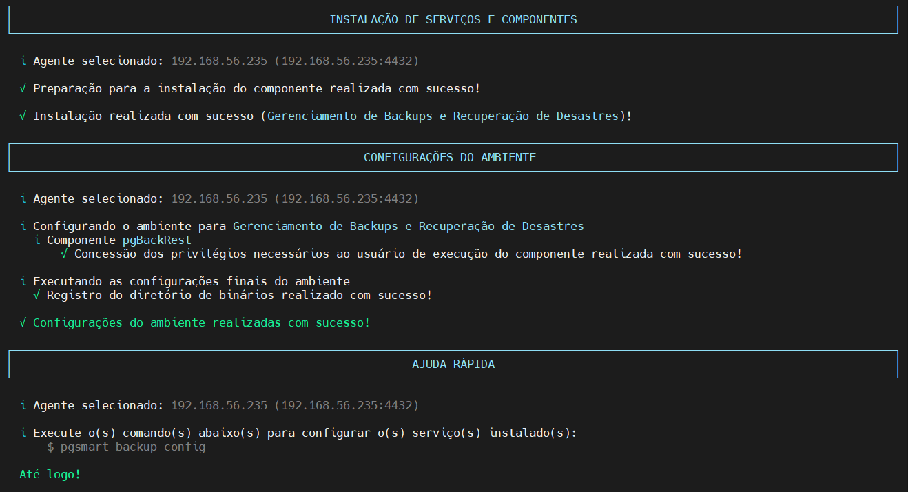 confirma instalação backup