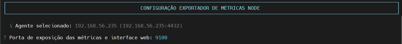 seleciona o exportador que deseja configurar