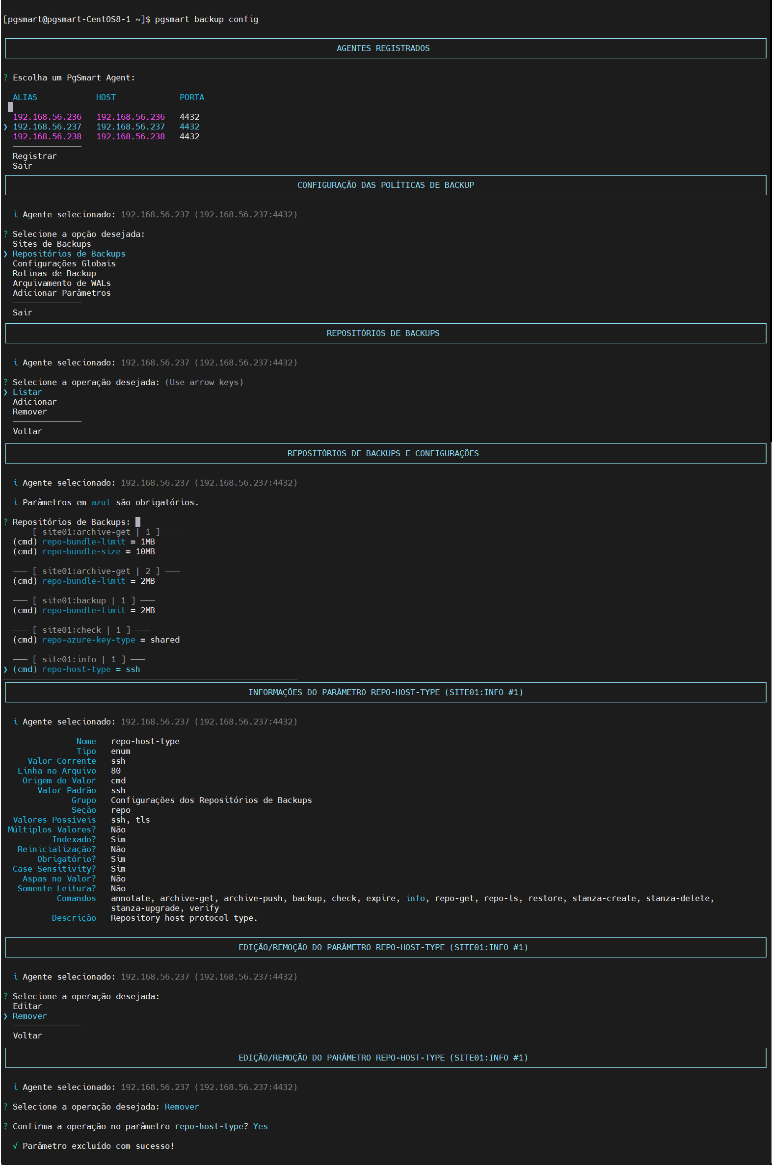 Figure 5 - Backup Repository Parameters Configuration - Removal