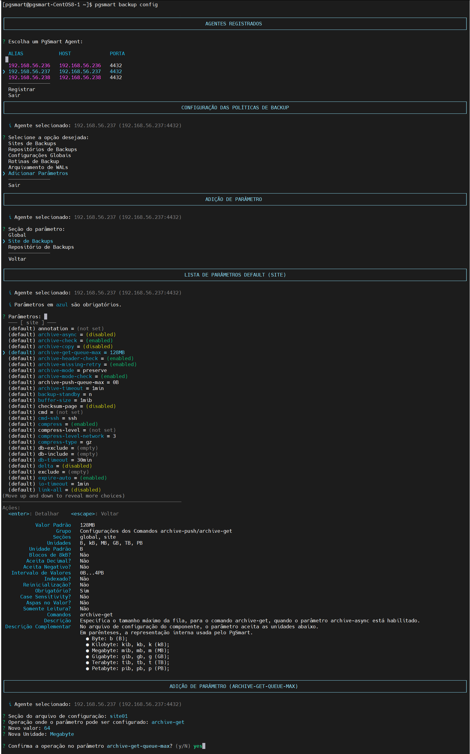 Figure 4 - Backup Site Parameters Configuration - Addition