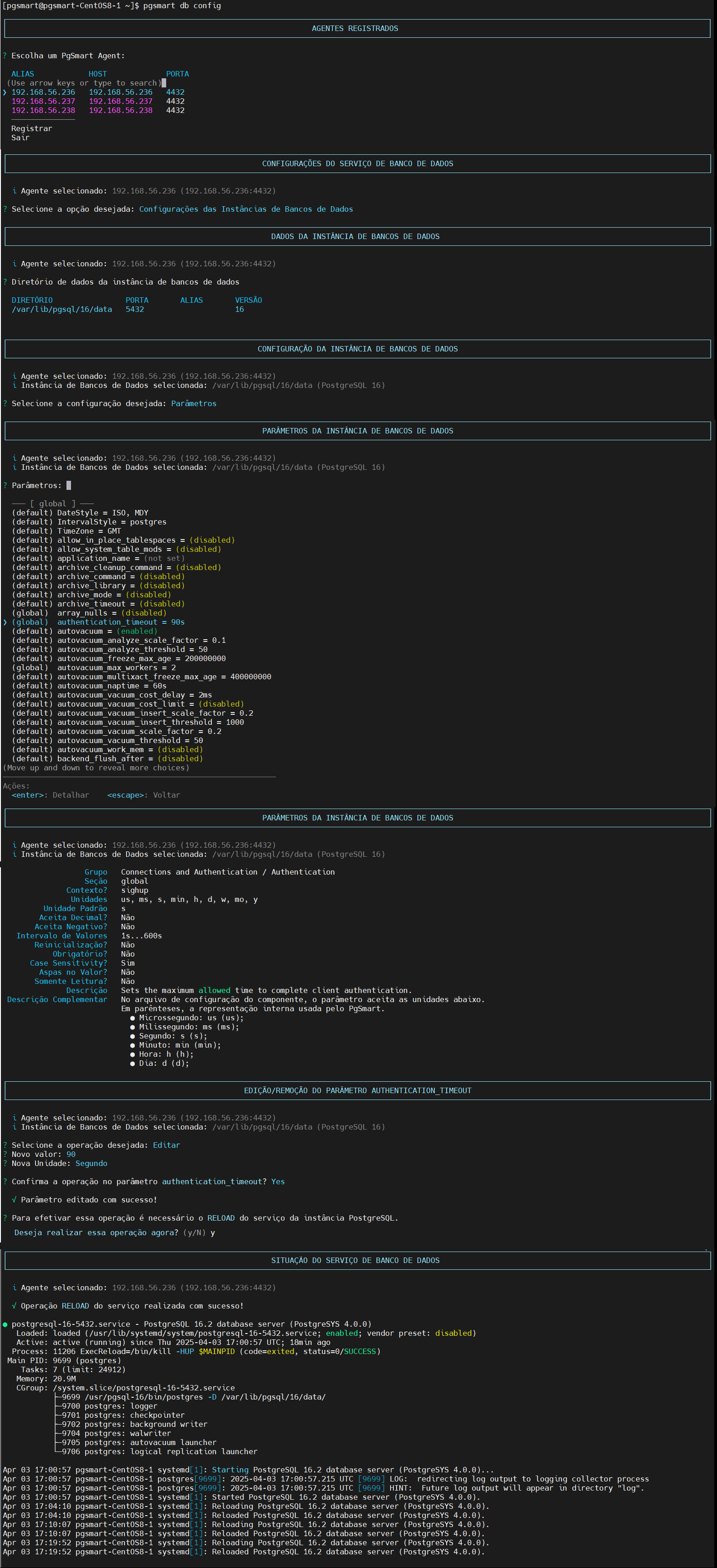 Figure 2 - Database Parameters Configuration - Edit