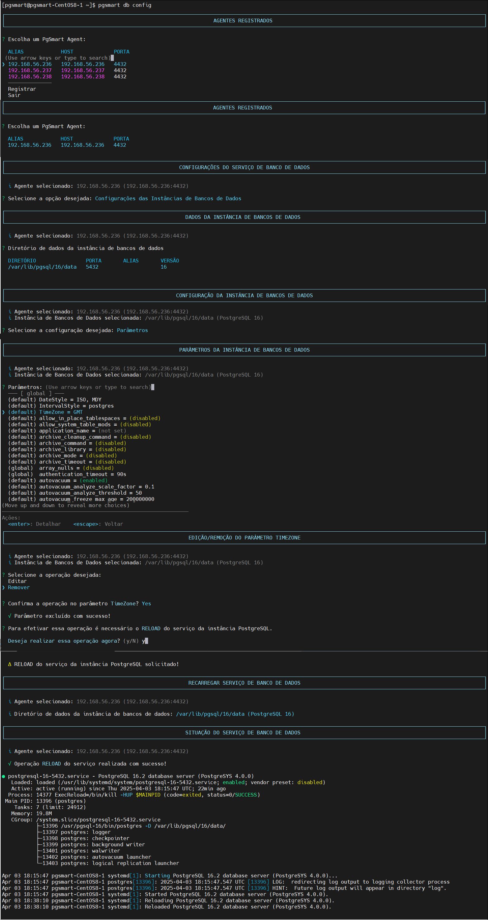 Figure 3 - Database Parameters Configuration - Removal