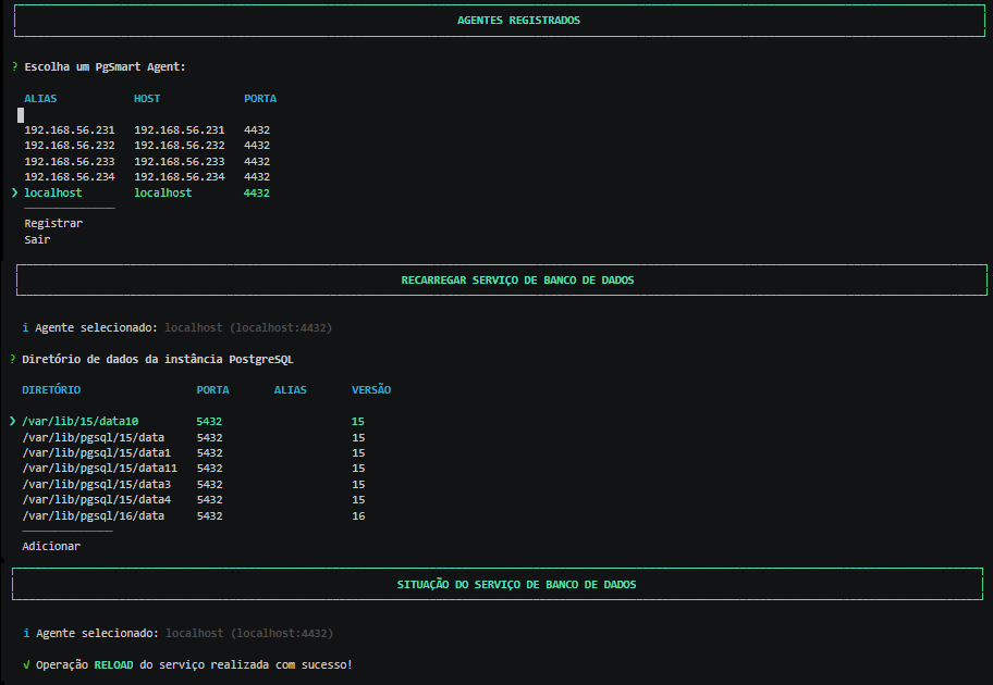 Figure 5 - Reloading the database instance service