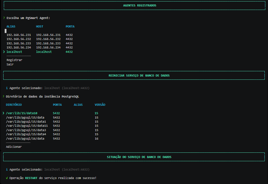 Figure 4 - Restarting the database instance service