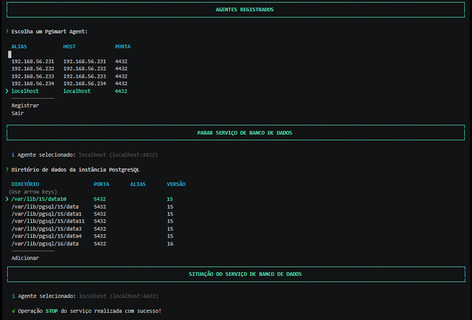 Figure 2 - Stopping the database instance service