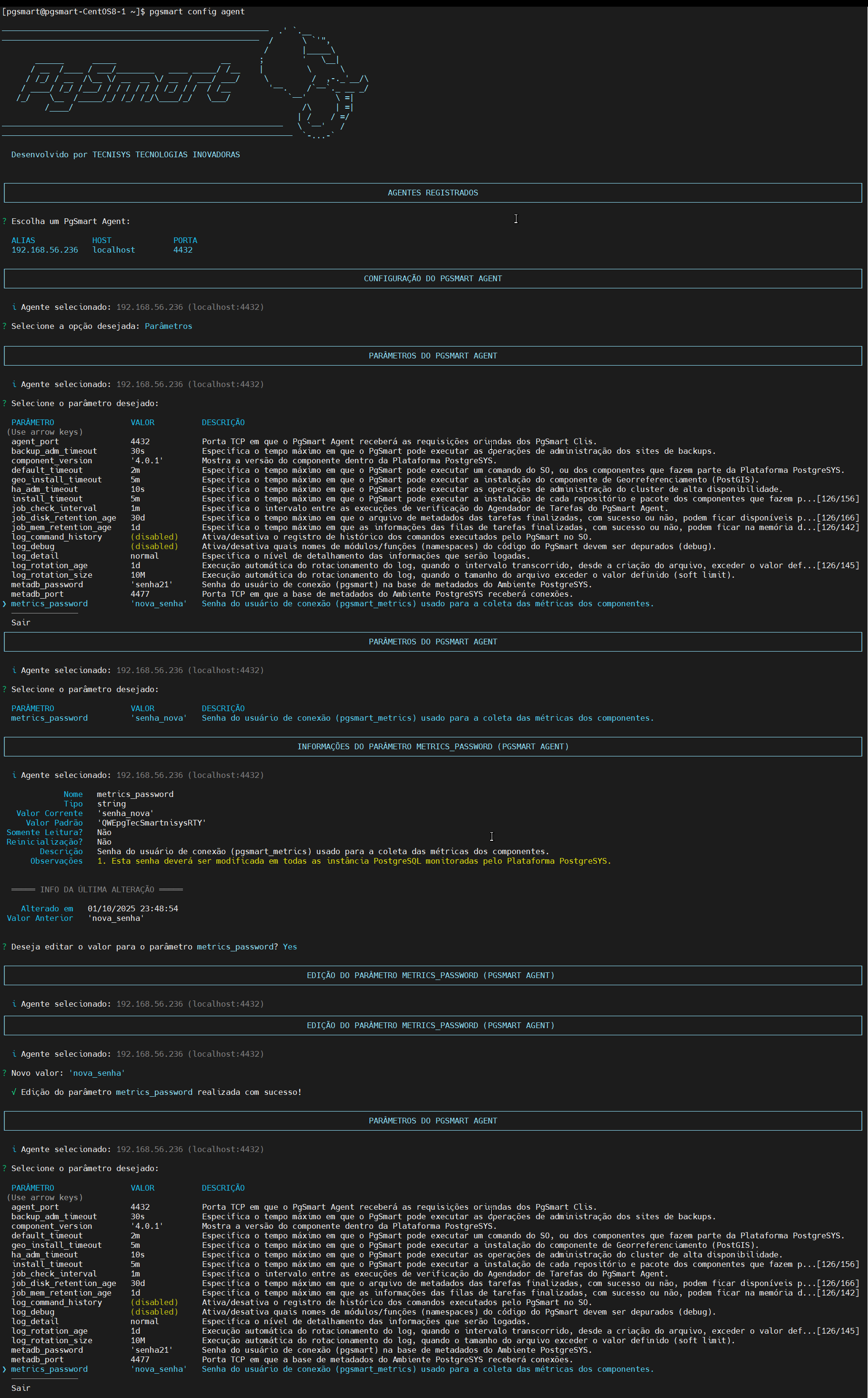 Figure 1 - Connection user configuration for metrics collection