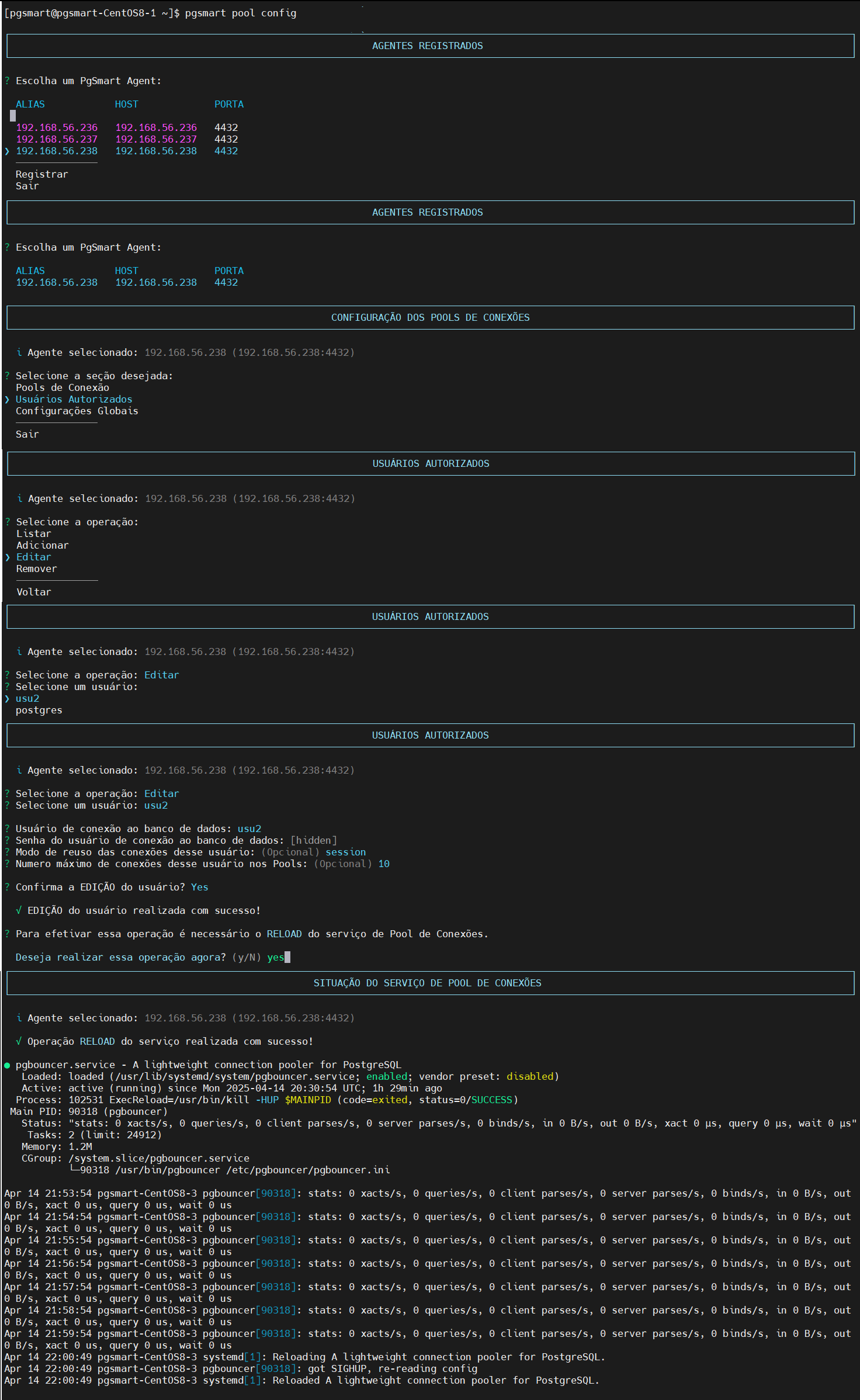 Figure 2 - Pool Parameters - User Parameter Editing