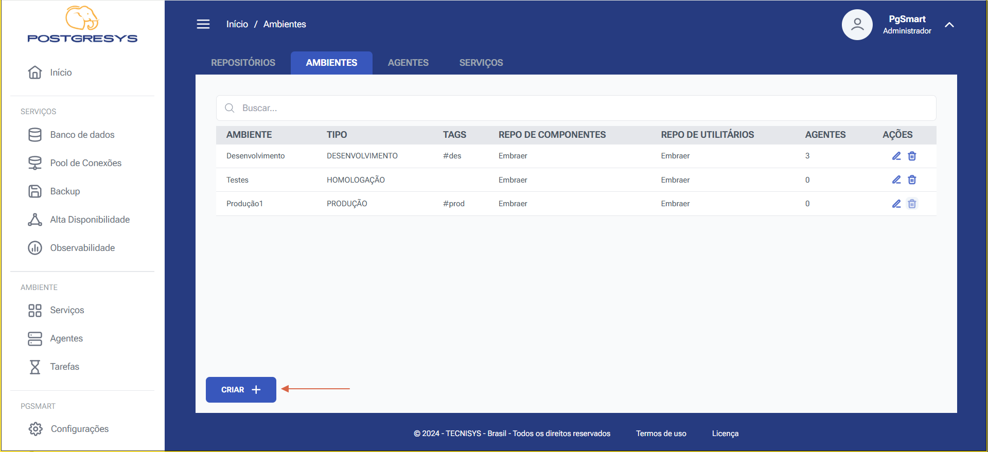 Figure 1 - Environment Installation - Option Selection