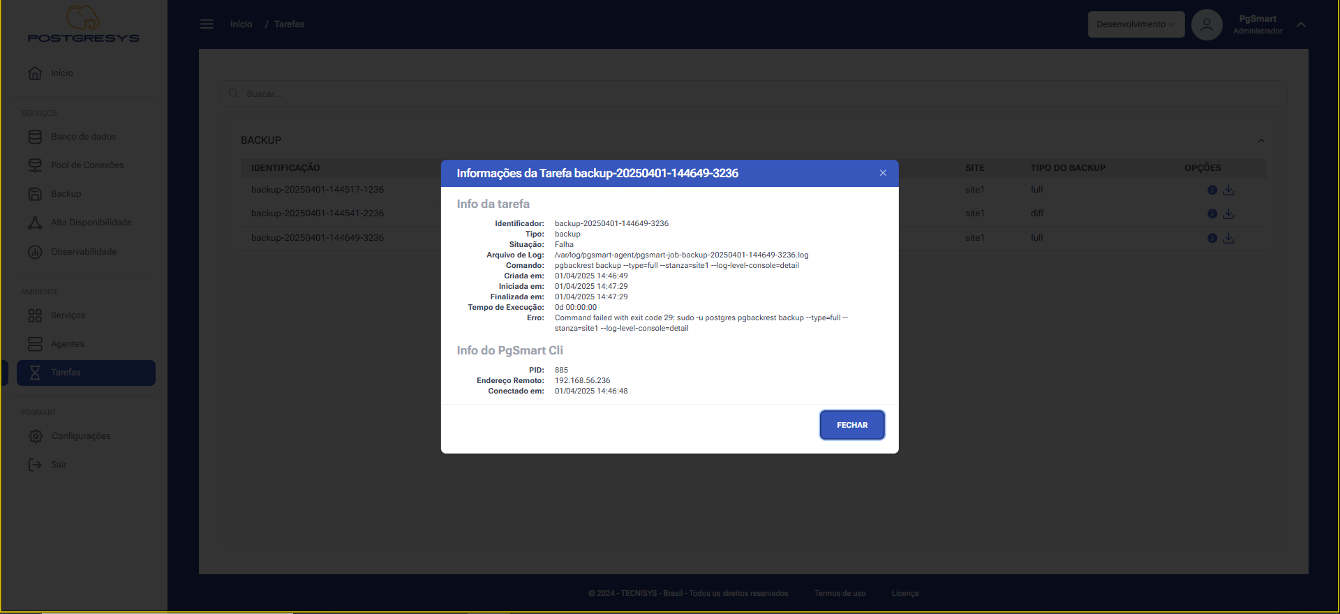 Figure 2 - Backup Information - Details