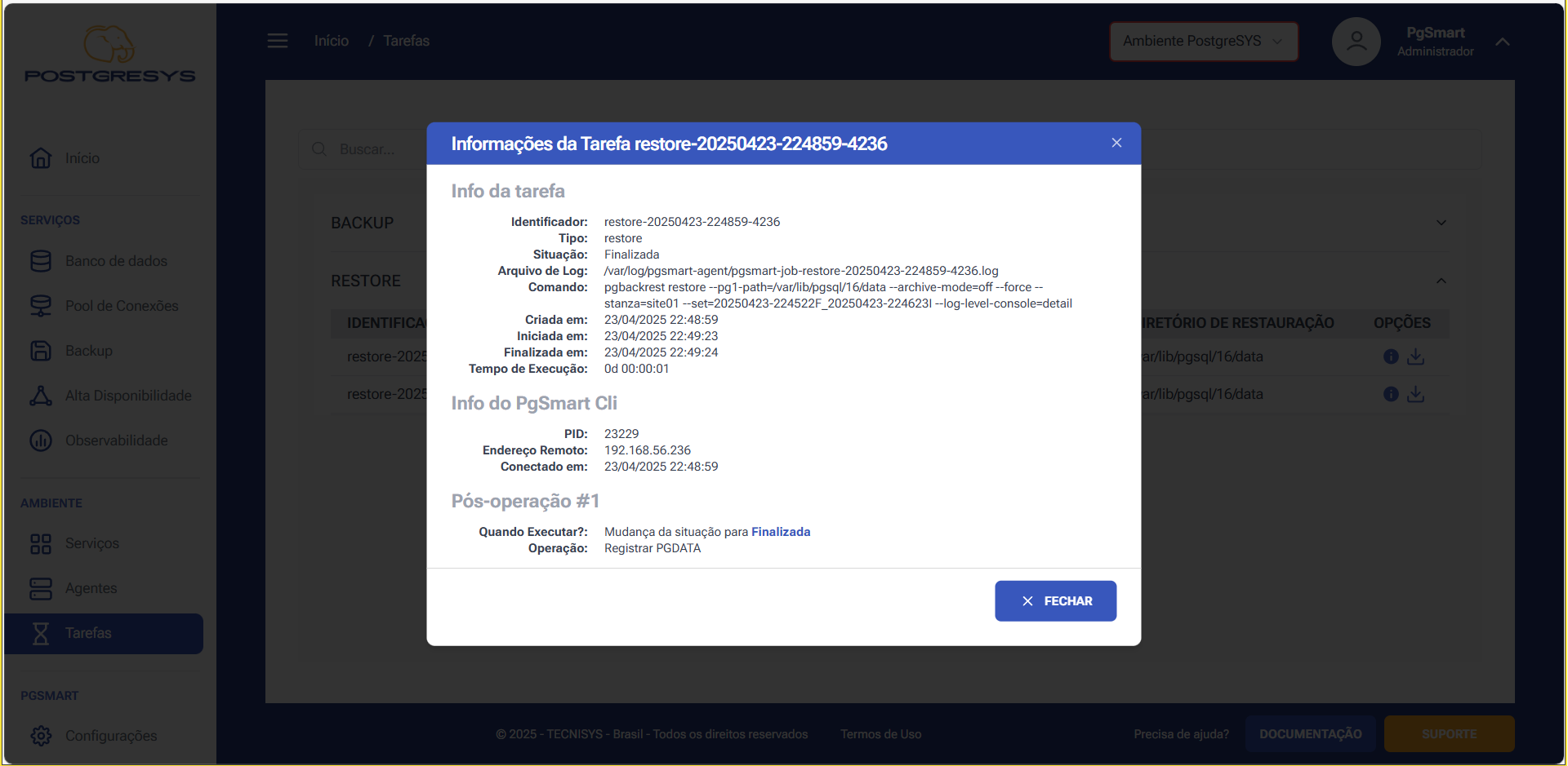 Figure 6 - Backup Restore - Details