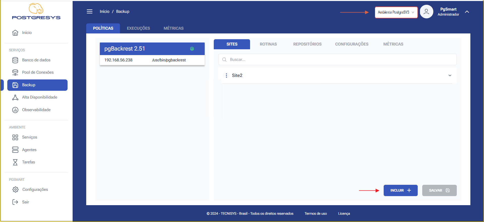 Figure 2a - Backup Site Configuration - Inserting Site
