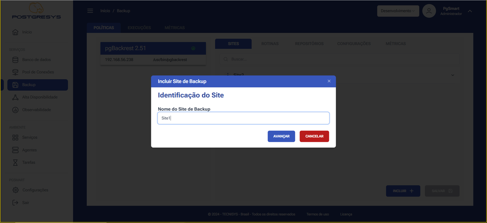 Figure 2b - Backup Site Configuration - Site Identification