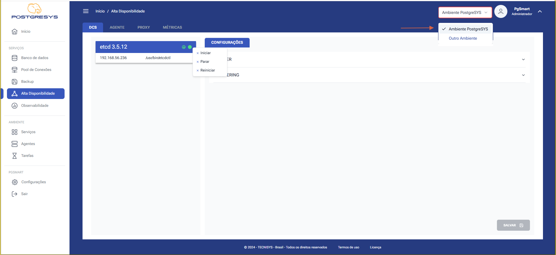 Figure 1 - Distributed Configuration Store Service Control