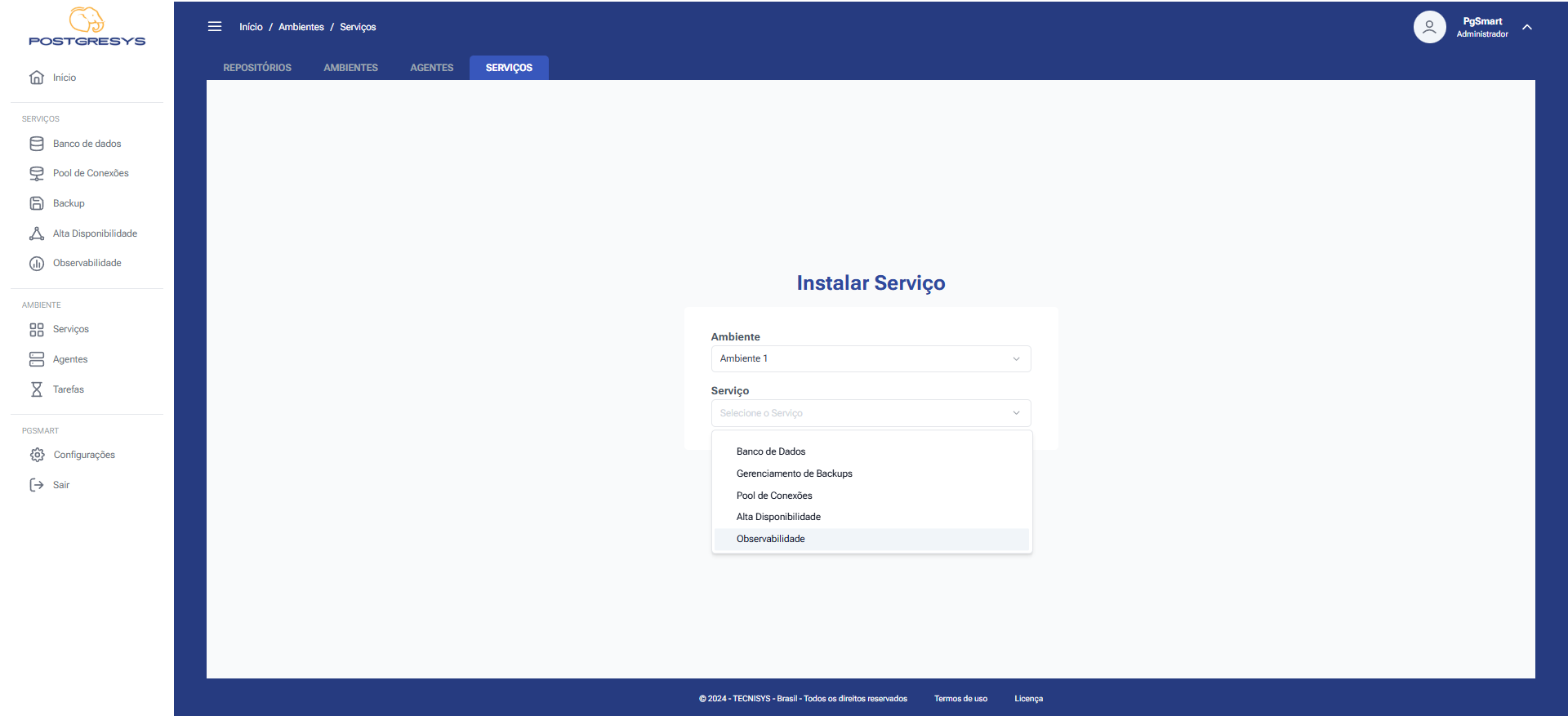 Figure 1 - Observability Service Installation - Service Identification